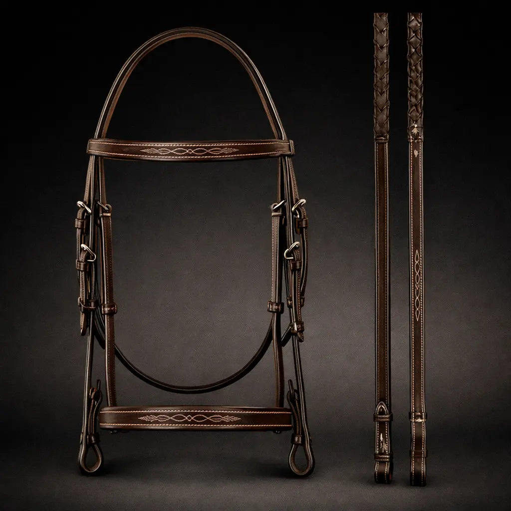 Silver Spur: Fancy Stitched Padded Monocrown Snaffle Bridle Bobby's English Tack