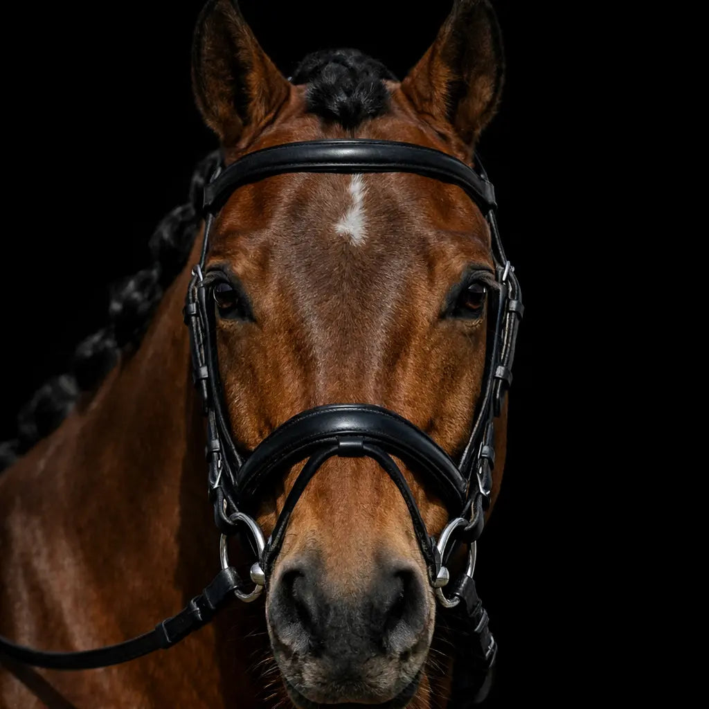 Signature Series: Padded Crown Dressage Bridle with Flash