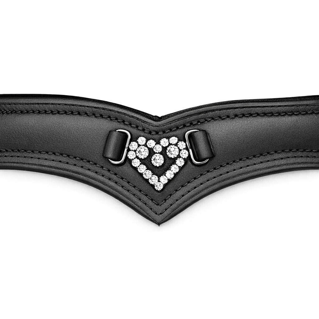Silver Spur Crystal Heart Shaped Browband