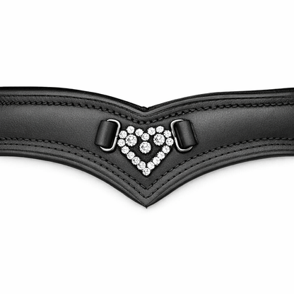 Silver Spur Crystal Heart Shaped Browband