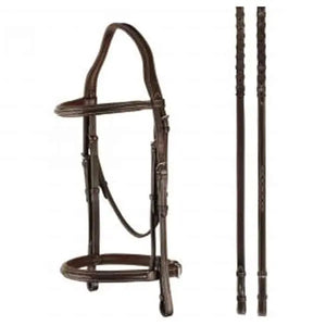 Signature Series Round Raised Padded Monocrown Snaffle Bridle