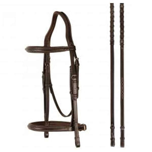 Signature Series Square Raised Padded Monocrown Snaffle Bridle