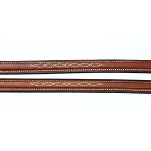 Signature Series Round Raised Fancy Stitched Rubber Reins Bobby's English Tack