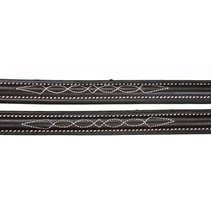 Signature Series Round Raised Fancy Stitched Rubber Reins