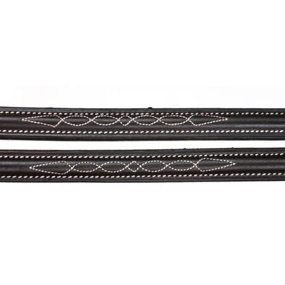 Signature Series Round Raised Fancy Stitched Rubber Reins