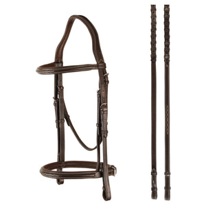 Silver Spur Fancy Stitched Padded Monocrown Snaffle Bridle
